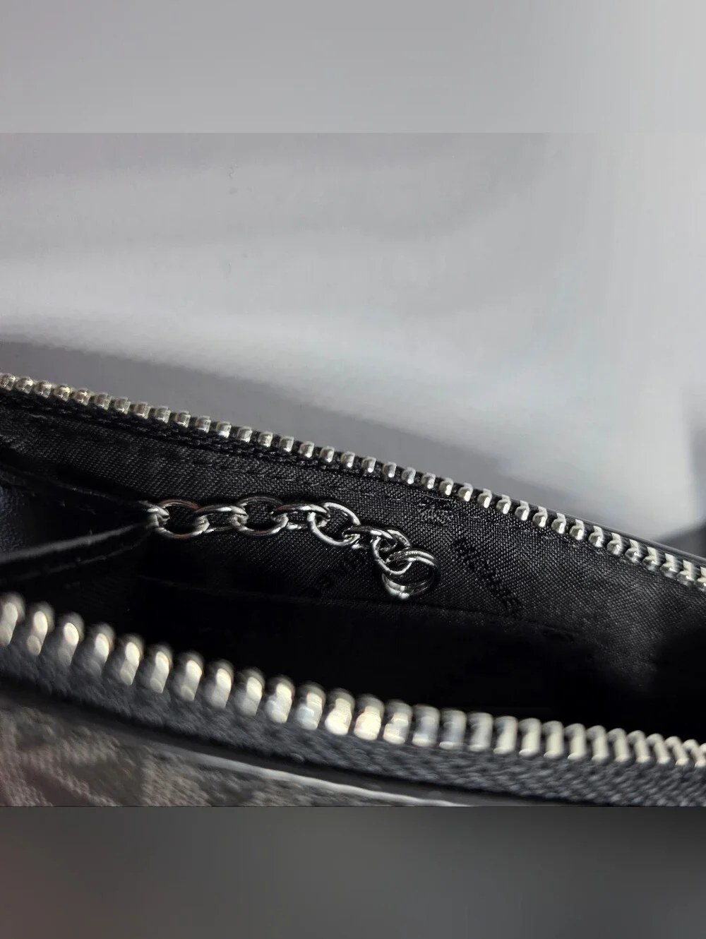 Michael Kors Women’s Black Signature Zip Coin Pouch Credit Card And ID Holder